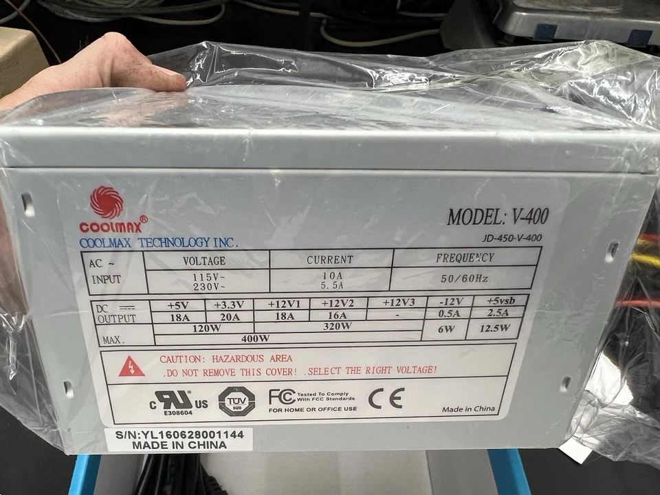 Coolmax V-400 400W 80mm Silent Fan ATX Power Supply - Image 2 of 3