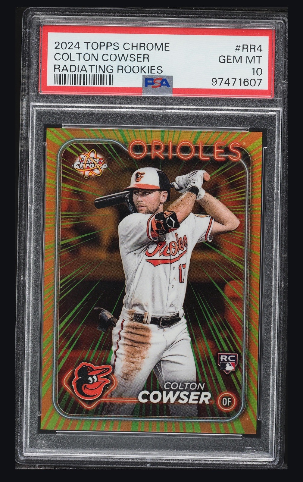 2024 Topps Chrome #RR4 Colton Cowser RC Radiating Rookies PSA 10