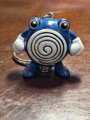 Pokémon Poliwag Vintage Keychain Figure Nintendo Blue Mini Toy Spiral Belly
