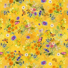 CLOTHWORKS - Fleur de Rose by Sue Zipkin - Butterfly Garden - Light Orange