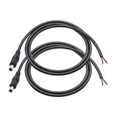 12V DC Power Pigtails Cable 1m 18AWG DC 5.5mm x 2.1mm Male Plug - For CCTV LED