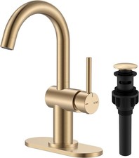 Champagne Bronze Bathroom Faucet 1 Hole, Single Handle Gold Bathroom Sink Faucet