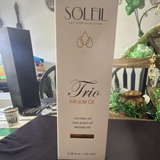 Soleil Trio Miracle Oil 4.06 fl oz Coconut Marula Rose Paraben-Free Damaged Hair