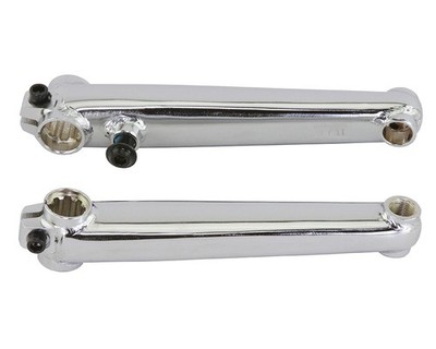 BMX Bicycle Cro-Mo Crank Arm Set 170mm 19mm 8-Spline 3 Piece Crank Arms Chrome.