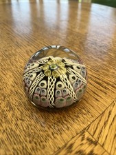 Strathearn Scottish Glass Paperweight 8 Spoke Latticino & Millefiori
