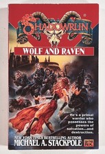 1998 Shadowrun WOLF & RAVEN Michael A. Stackpole cyber-fantasy novel ROC FASA PB
