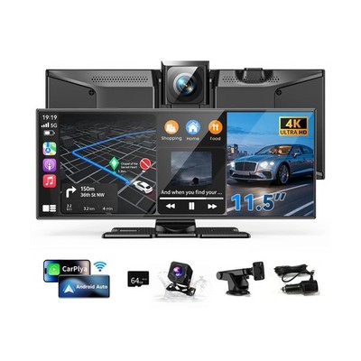 11.5'' Wireless Carplay Screen for Car, Portable Apple Carplay & Android Auto ...