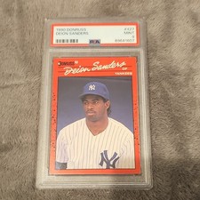 Donruss 1990 Deion Sanders #427 Rookie New York Yankees PSA 9 Baseball Card