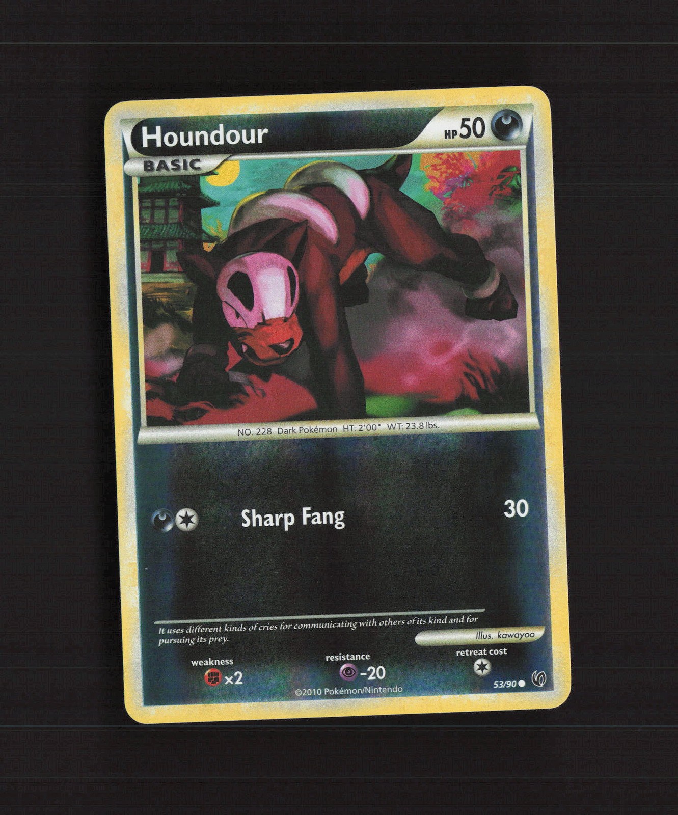 Houndour 53/90 Undaunted Reverse Holo Pokemon Card LP