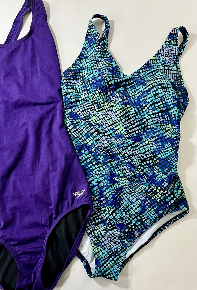 Speedo Juego de tres piezas para mujer talla 10 púrpura verde azul Foto 4 de 4