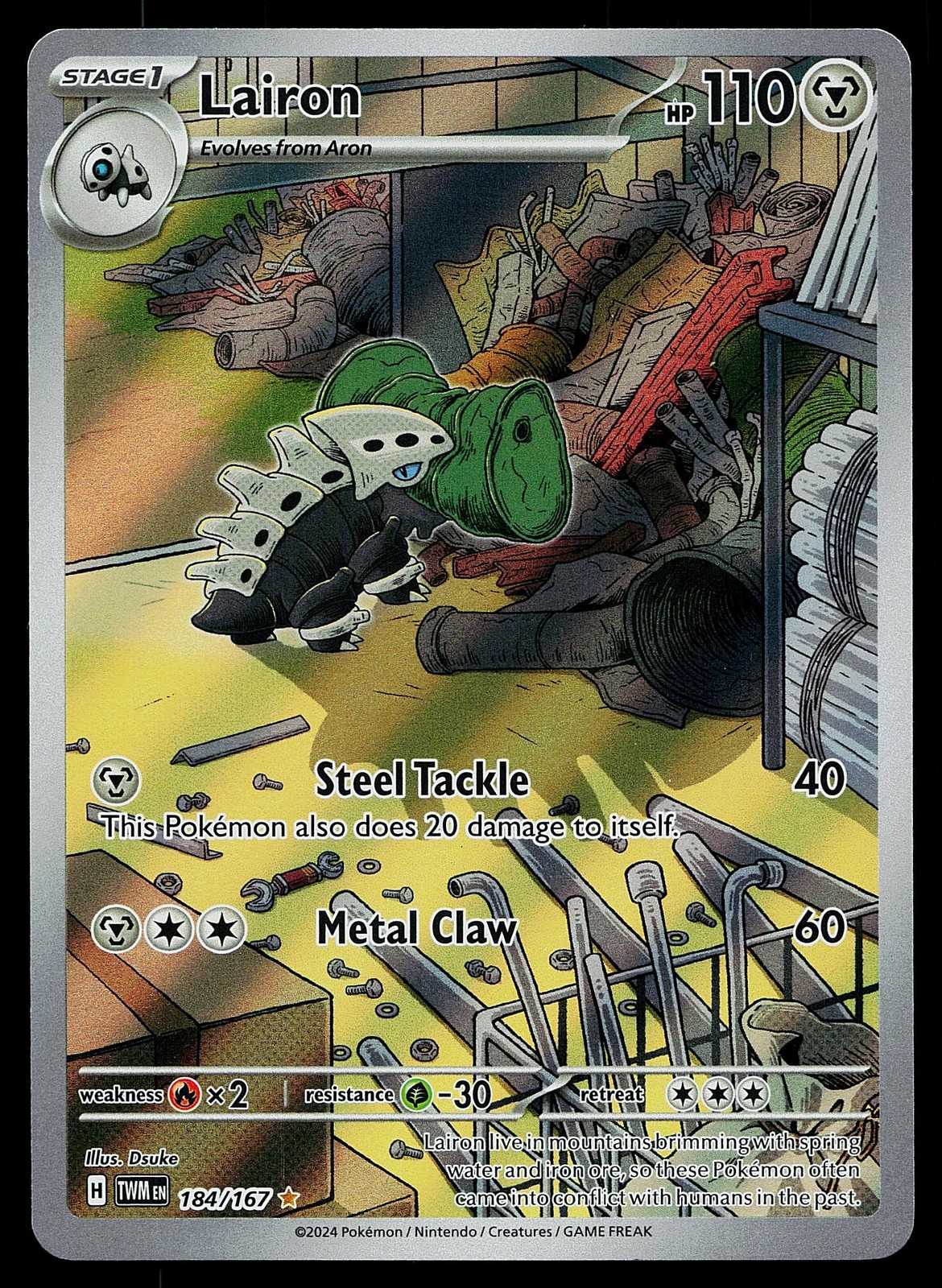 Pokemon SV06: Twilight Masquerade 184/167 Lairon Pokemon Card