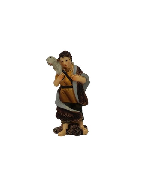 Krippenfigur Hirte Mit Schaf 7 Cm Polyresin Deko Weihnachtsfigur-image