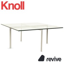 Knoll International Barcelona Glas Couchtisch Chrom