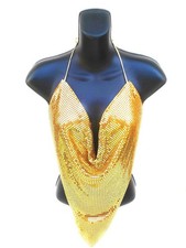 Women's Metal Mesh Top Sexy Shiny Party Nightclub Tops (USA stock）NEW