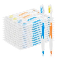 Zhjianup 100 PCS Disposable Toothbrushes Individually Wrapped Bulk Toothbrush...
