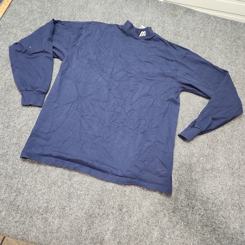 Mizuno, Vintage Base Layer Mizuno Baseball Shirt Men Large 90s Made in USA Blue Cotton