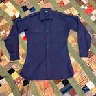 1960s USAF Wool Flannel Shirt Blue Military Uniform – MIL-S-4863A Vietnam SMALL