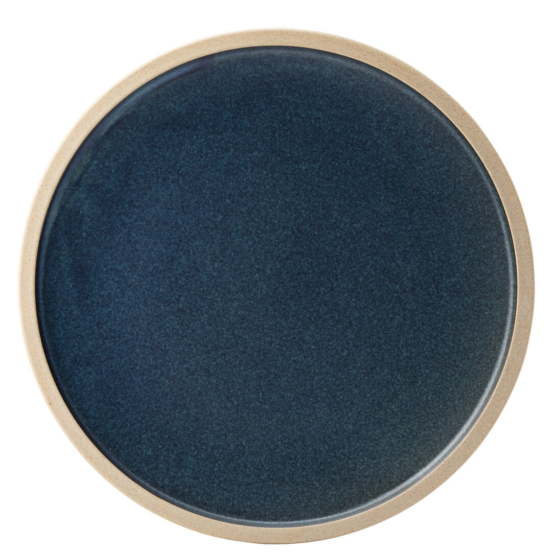 Porcelain Plate Ink Blue Glazed Tableware Serving For Bar 11.5"" (29Cm) Pack Of 6