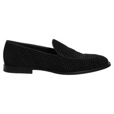 DOLCE & GABBANA Shoes Black Logo Monogram Men Dress Loafers EU42 / US9 1500usd