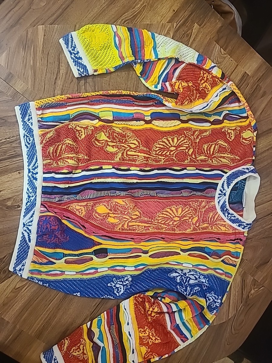 VTG 80s 90s Size M COOGI Knit Mercerized Cotton SWEATER Biggie