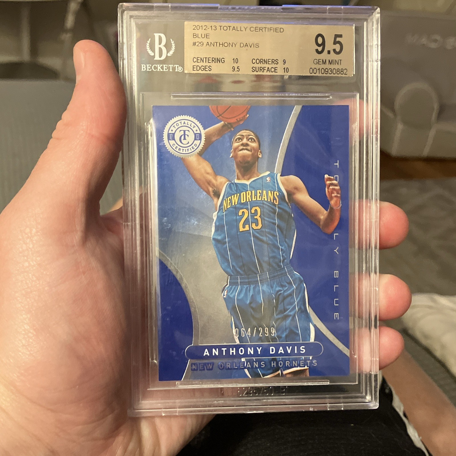 Panini 2012-13 Totally Certified Anthony Davis #29 Totally Blue RC /299 BGS 9.5