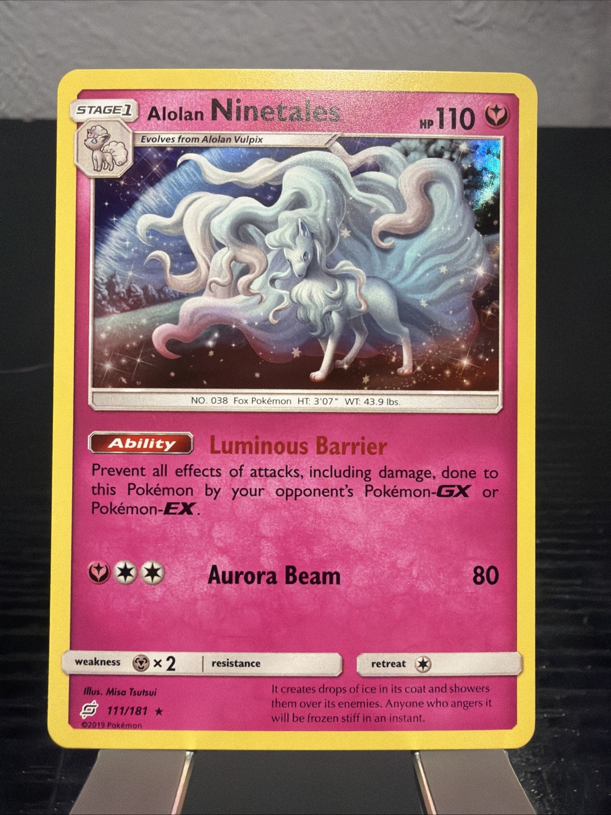 Alolan Ninetales 111/181 Holo Team Up Pokemon Card NM