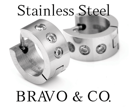 Real 316 L Surgical Stainless Steel Surfers Unisex Sleepers Hoop earrings H-033 - Bild 4 von 4
