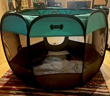 Ruff 'n Ruffus Portable Foldable Pet Playpen + Free Carrying Case + Travel Bowl