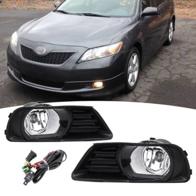 Fit 2007 2008 2009 Toyota Camry Front Bumper Clear Halogen Fog Lights Lamps Pair