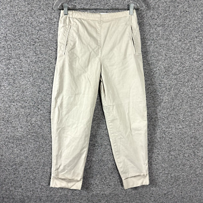 Elemente Clemente Women's Size 0 Beige Cotton Twill Pull On Slim Leg Pants