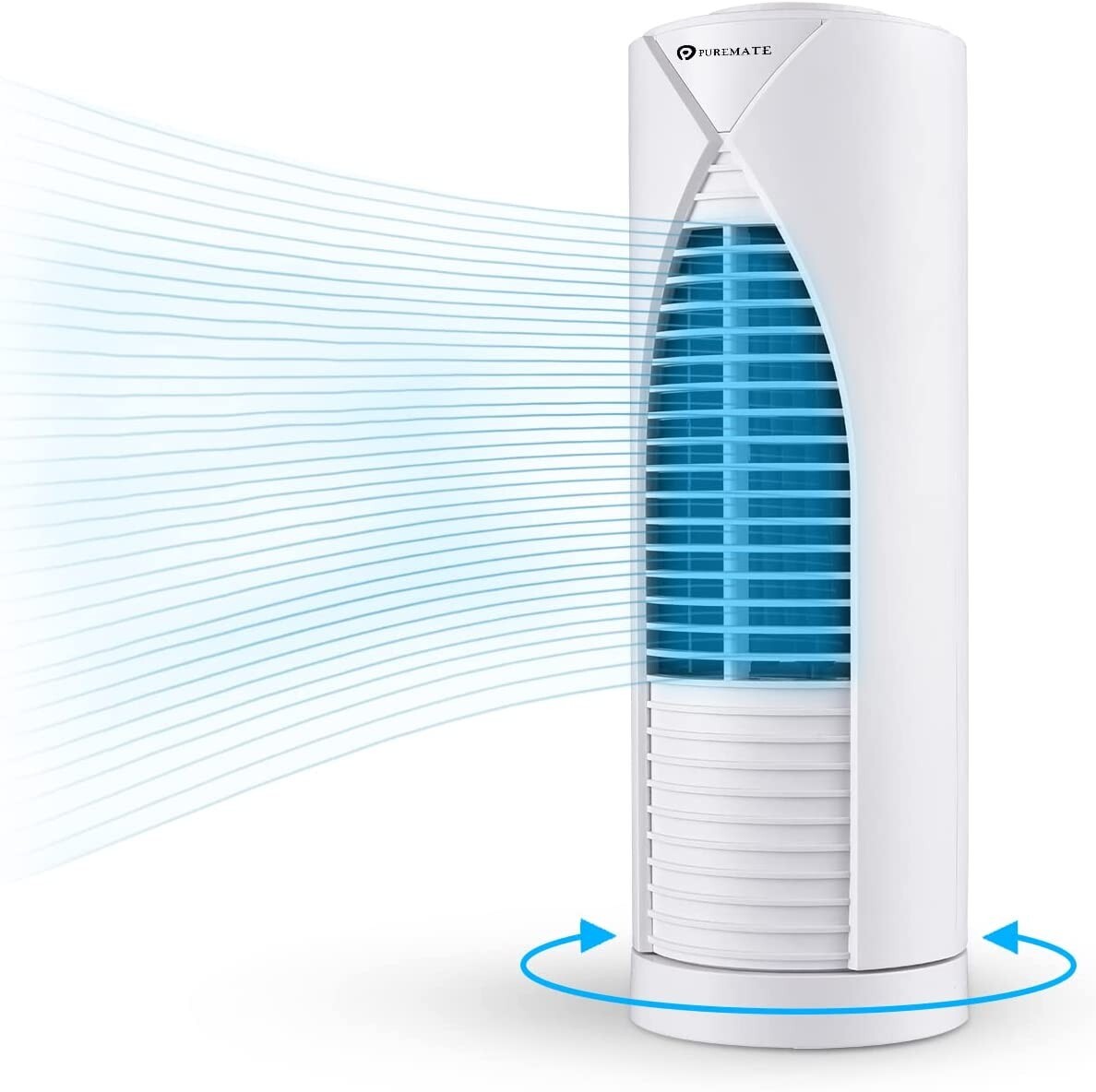 Desktop 13"" Tower Fan with 3 Fan Speeds PureMate Portable Oscillation Desk Fan