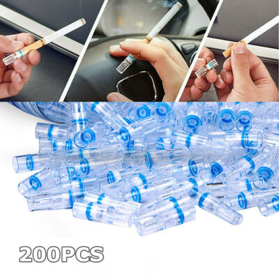200Pcs Tobacco Cigarette Filter Smoking Holder Reduce Tar W/ Adapter No-reusable 