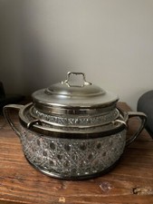 PRESENTOIR RAFRAICHISSOIR A CAVIAR WISKEMANN EN METAL ARGENTE ET CRISTAL