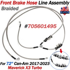 For Can-Am Maverick X3 Turbo 2017-2023 72'' Front Brake Hose Line Kit - Braided