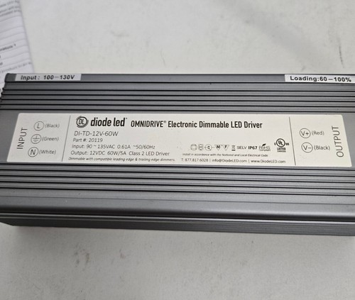 Diode LED DI-TD-12V-60W 12V 60W OMNIDRIVE Electronic Dimmable Driver - Picture 2 of 12