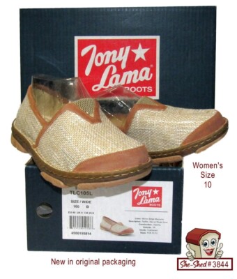 Tony Lama Renata Women s Sz 10 Beige Casual Flats TLC105L w/ origianl box, VGC