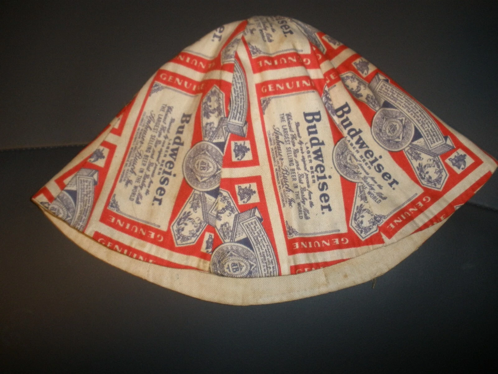 Vintage Budweiser Cap Hat Beanie Style Adult One Size (is dirty inside)