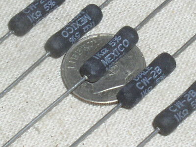 5 NEW VISHAY DALE CW-2B-1000 WIREWOUND AXIAL SILICONE RESISTOR 1K OHM 3W 5% USA