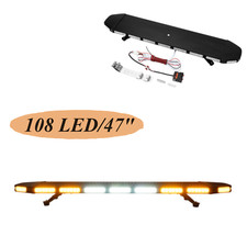 ✌47" 108 LED STROBE LIGHT BAR AMBER RESPONSE EMERGENCY BEACON WARN TOW TRUCK