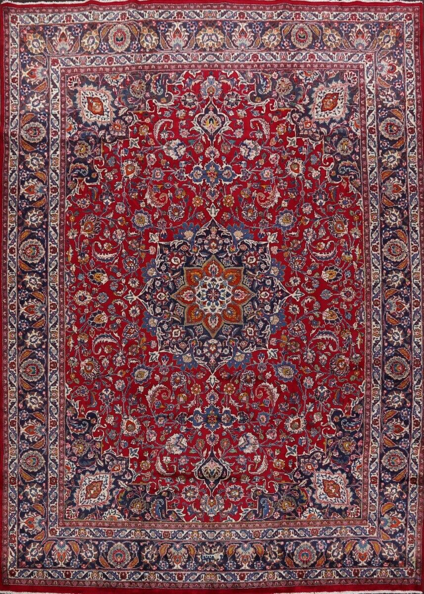 RED Traditional Floral 10x13 Kashmar Area Rug Hand-Knotted Living Room Carpet