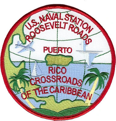 4.5'' NAS ROOSEVELT ROADS PUERTO RICO NAVAL AIR STATION ROUND EMBROIDERED PATCH