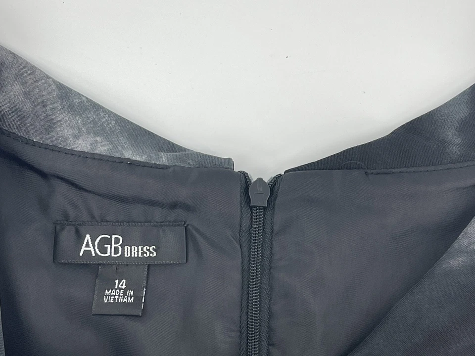 Vestido Vaina AGB Mujer Talla 14 Hasta la Rodilla Sin Mangas Negro Mármol Envío Rápido Foto 4 de 4