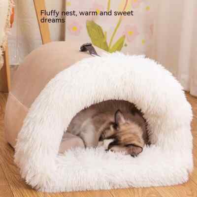 Cute Cat Bed for Indoor Small and Large Cats Dog Tent Soft Pet Kitten House Cozy