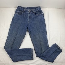 Vintage Lee Jeans Womens 16 Long Blue Distressed Pants Denim Grunge 80s 90s USA