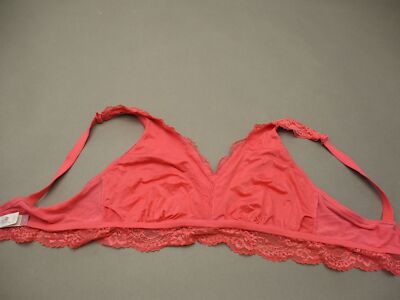 Secret Treasures Size 1X Womens Red Lace Wireless Unlined Back