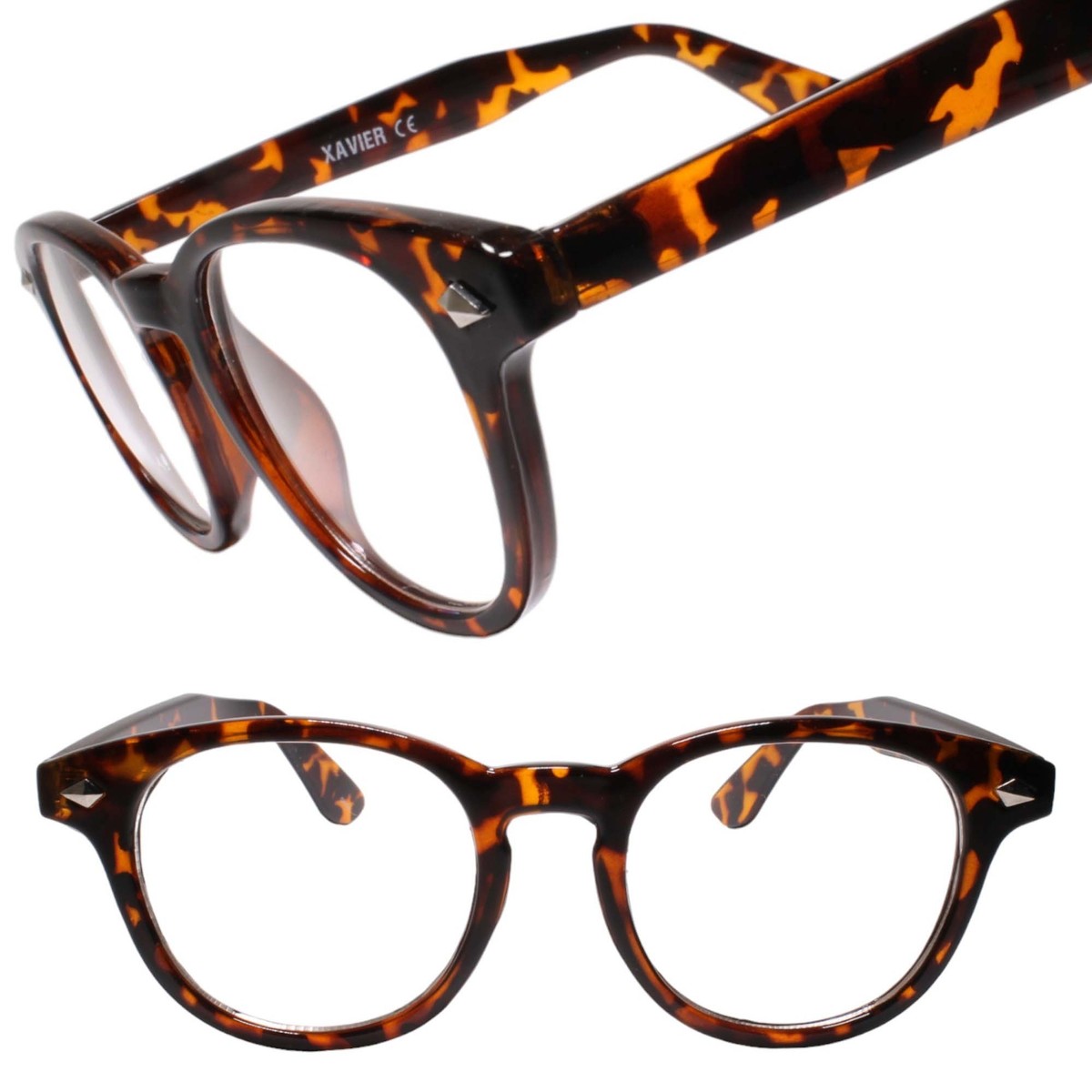 Classic Stylish Keyhole Bridge Horn Rimmed Clear Lens Tortoise Eye