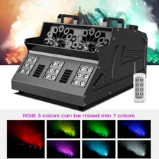 3000W DMX Smoke Fog Bubble Machine RGB LED Light Bubble Blower Stage DJ Fogger