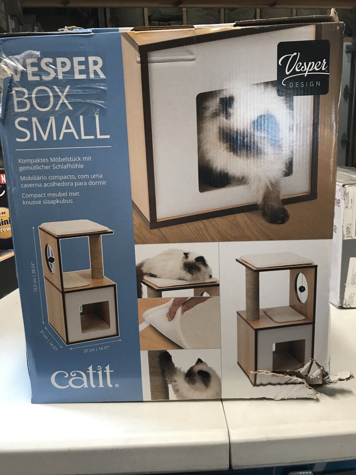Catit Vesper Cat Scratcher - Walnut - S DAMAGED BOX