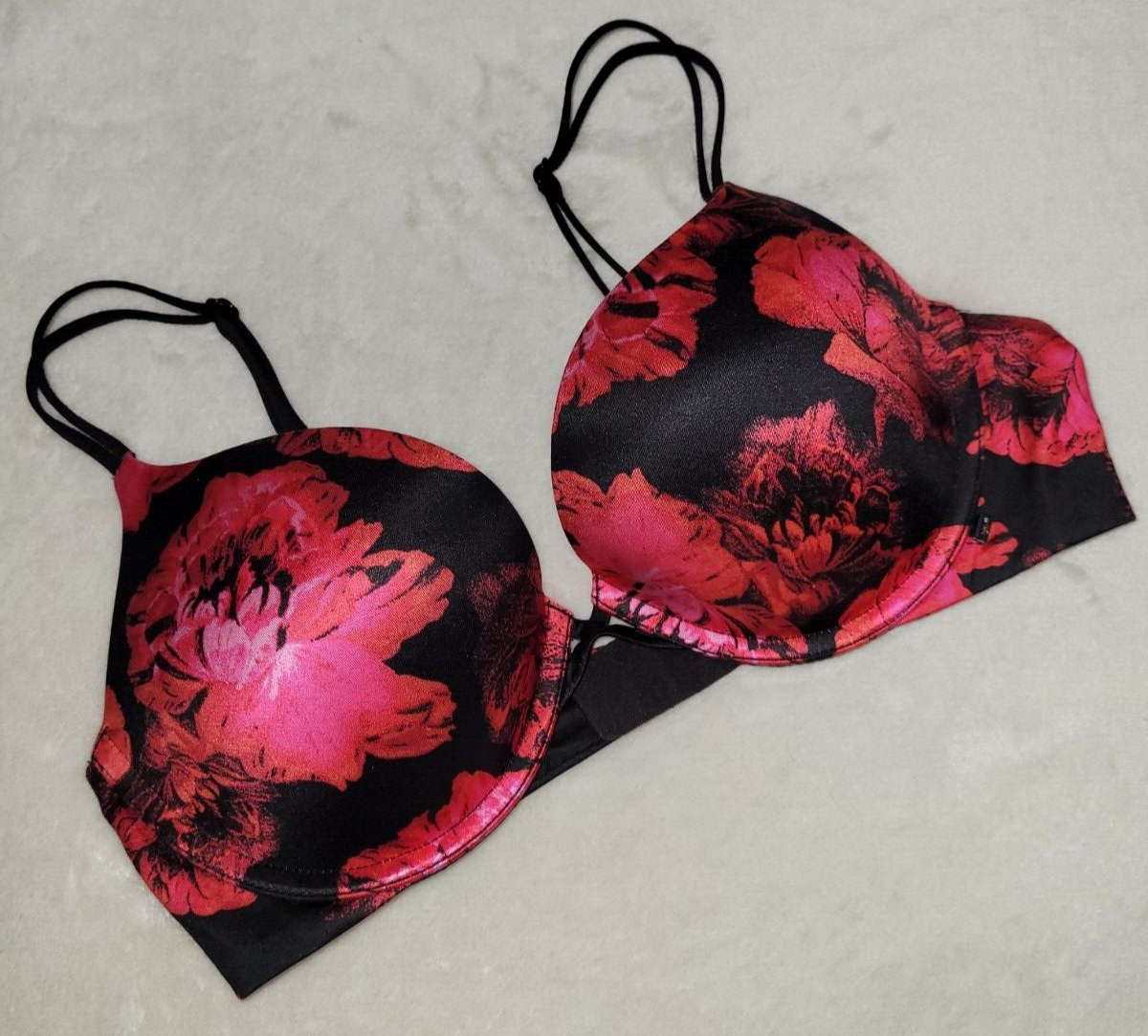 【３４Ｃ／Ｓ】プッシュアップブラ＆ソング Victoria's Secret G Victoria Secret 34C Red Rosette Floral Very Sexy Push Up Bra | eBay