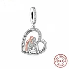 ? Father And Daughter Charm Best Friends Love Heart Genuine 925 Sterling Silver